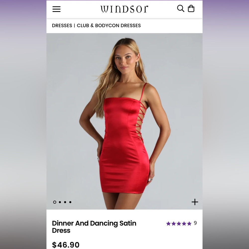Red Satin Mini Dress